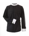  Black Neckband Long Sleeve White French Cuff Clergy Shirts (100% Cotton, 70% Cotton/30% Polyester) 